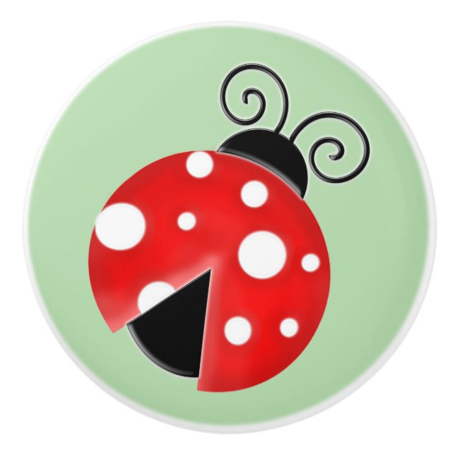 Bouton De Porte En Céramique coccinelle (Devant)