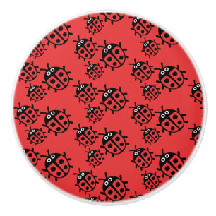Bouton De Porte En Céramique coccinelle et coccinelle