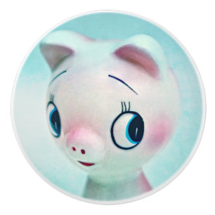 Bouton De Porte En Céramique Cochon