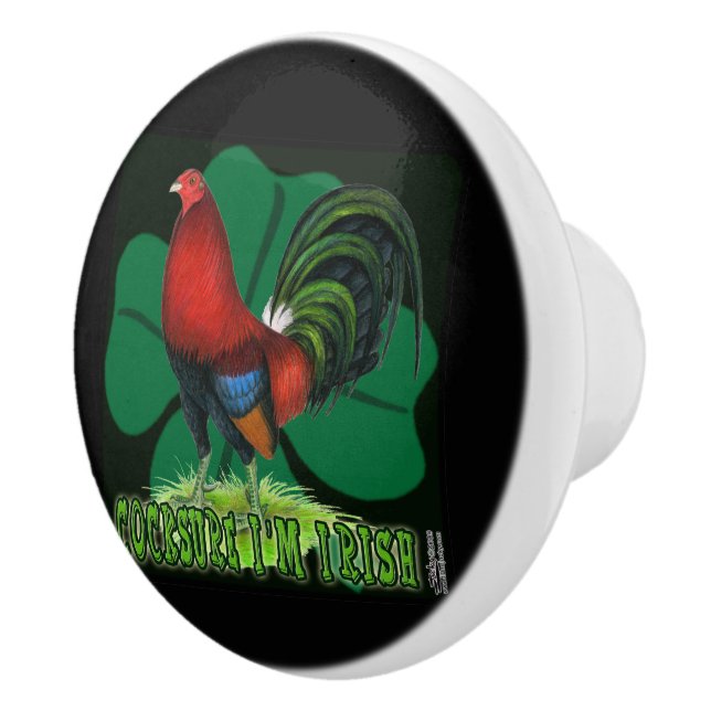 Bouton De Porte En Céramique Cocksure I'm Irish Too ! (Droite)