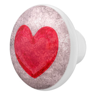 Bouton De Porte En Céramique Coeur chaulé