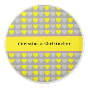 Bouton De Porte En Céramique Coeurs