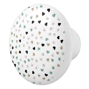 Bouton De Porte En Céramique Coeurs Ceramic Knob