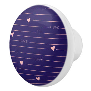Bouton De Porte En Céramique Coeurs et Love Ceramic Knob