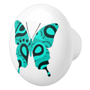Bouton De Porte En Céramique Collage Paisley de papillon