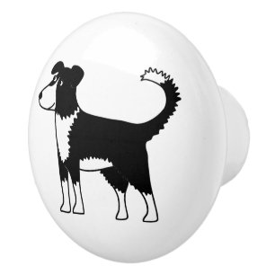 Bouton De Porte En Céramique Collie Dog