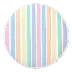 Bouton De Porte En Céramique Coloré Pastel Décor rayé Knob Céramique Tirage