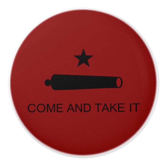 Bouton De Porte En Céramique Come & Take It ! Flag de Texas State (Devant)