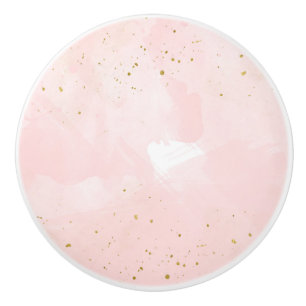 Bouton De Porte En Céramique Commode de chambre moderne rose et or éclaboussé