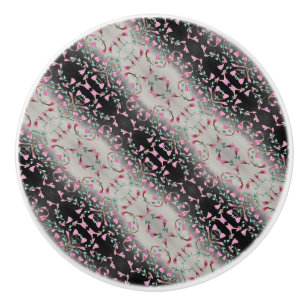 Bouton De Porte En Céramique Concepteur noir gris et rose