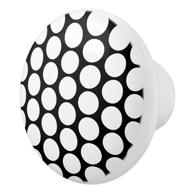 Bouton De Porte En Céramique Conception à pois blancs (Droite)