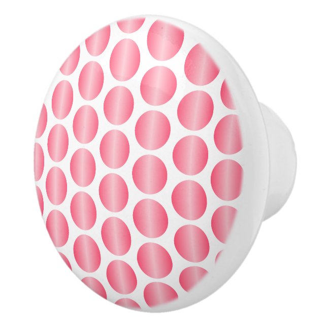 Bouton De Porte En Céramique Conception à pois rose (Droite)