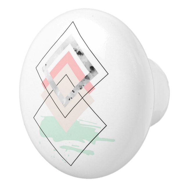 Bouton De Porte En Céramique Conception abstraite géométrique (Droite)