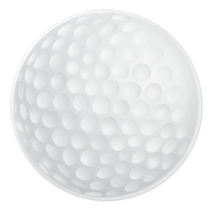Bouton De Porte En Céramique Conception blanche de boule de golf
