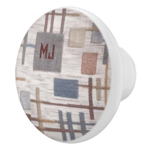 Bouton De Porte En Céramique Conception Carré moderne avec Initiales Céramique