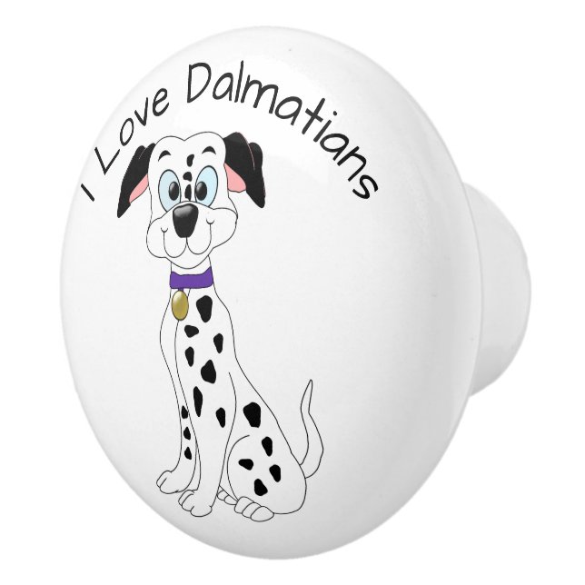 Bouton De Porte En Céramique Conception de chien dalmate (Droite)