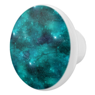 Bouton De Porte En Céramique Conception de la série Galaxie sarcelle 8