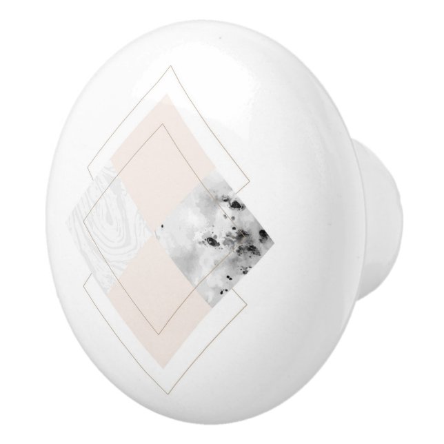 Bouton De Porte En Céramique Conception de marbre géométrique (Droite)