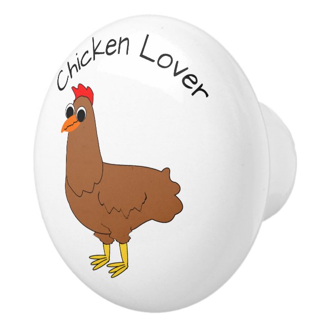 Bouton De Porte En Céramique Conception de poulet personnalisée (Droite)