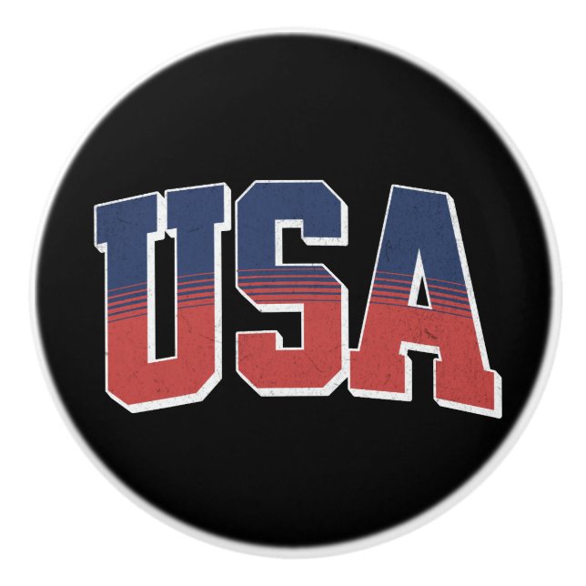 Bouton De Porte En Céramique conception de texte de grunge aux États-Unis (Devant)