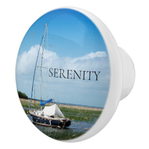 Bouton De Porte En Céramique Conception d'une scène de voilier nautique