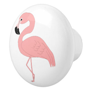 Bouton De Porte En Céramique Conception Flamant rose