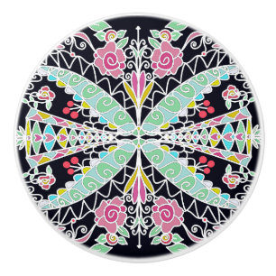 Bouton De Porte En Céramique Conception florale du kaléidoscope