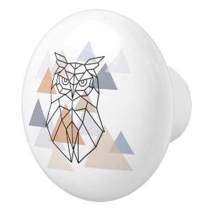 Bouton De Porte En Céramique Conception géométrique de hibou