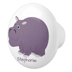 Bouton De Porte En Céramique Conception Hippopotame Personnalisée
