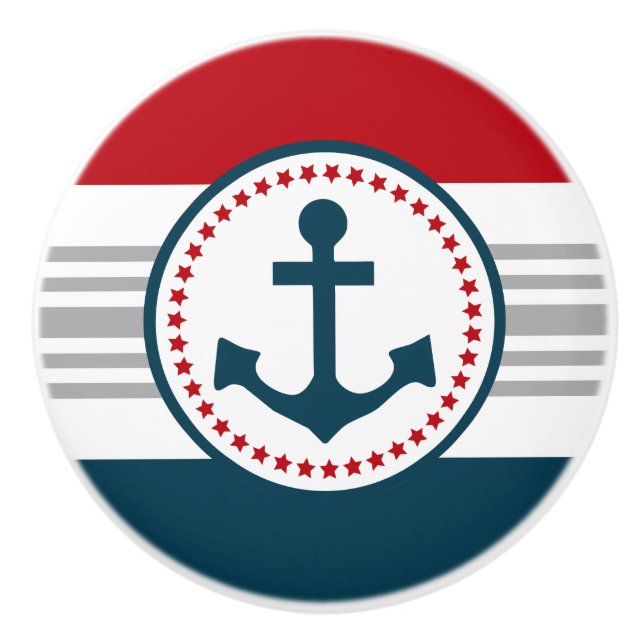 Bouton De Porte En Céramique Conception marine (Devant)