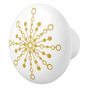 Bouton De Porte En Céramique Conception moderne de couleur or rétro atomique du