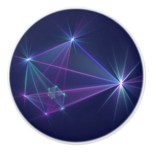 Bouton De Porte En Céramique Constellation, art fractal abstrait fantastique
