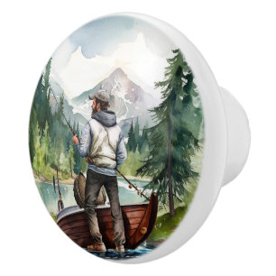 Bouton De Porte En Céramique Cool pêcheur artisanat à la maison