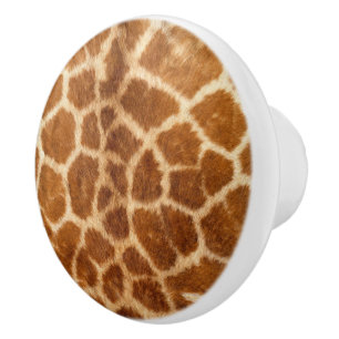 Bouton De Porte En Céramique copie animale de girafe de safari africain à la