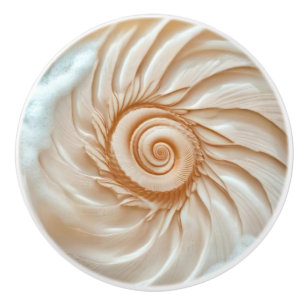 Bouton De Porte En Céramique Coque élégante 3D Côtière