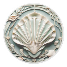 Coquillage blanc Art Nouveau Faux Relief Mint