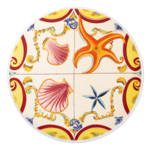 Bouton De Porte En Céramique Coquillages de charme et Starfish