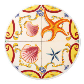 Bouton De Porte En Céramique Coquillages de charme et Starfish
