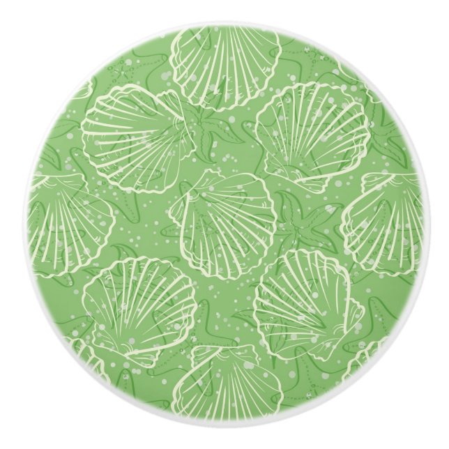 Bouton De Porte En Céramique Coquillages d'ensemble (Devant)