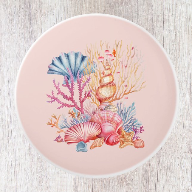 Bouton De Porte En Céramique Coral Nautique (Créateur téléchargé)