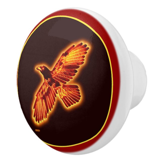 Bouton De Porte En Céramique Corbeau (Droite)