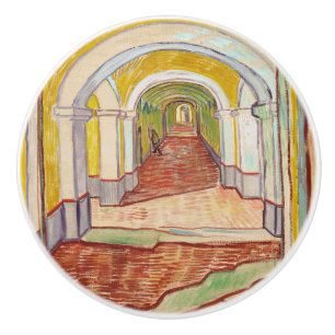 Bouton De Porte En Céramique Corridor dans l'asile (par Vincent van Gogh)