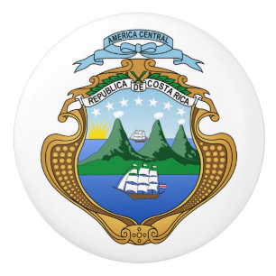 Bouton De Porte En Céramique Costa Rica pays armoiries symbole emblème drapeau