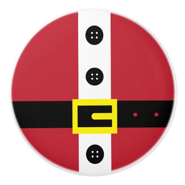 Bouton De Porte En Céramique Costume de Père Noël (Devant)