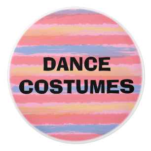 Bouton De Porte En Céramique Costumes de danse Aquarelle bleu rose
