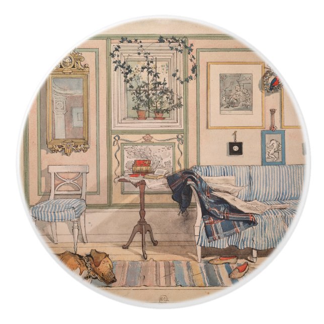 Bouton De Porte En Céramique Cosy Corner (par Carl Larsson) (Devant)