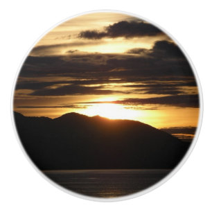 Bouton De Porte En Céramique Coucher de soleil en Alaska III Photographie magni