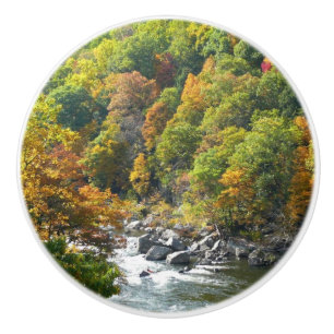 Bouton De Porte En Céramique Couleur d'automne dans le parc d'état d'Ohiopyle