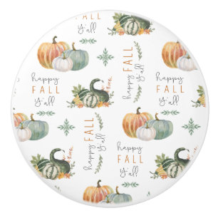 BOUTON DE PORTE EN CÉRAMIQUE COULEUR D'EAU CITROUILLES ET GOURDS