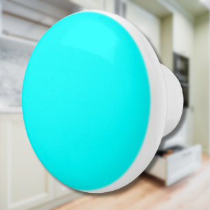 Bouton De Porte En Céramique Couleur solide bleu néon   Classique